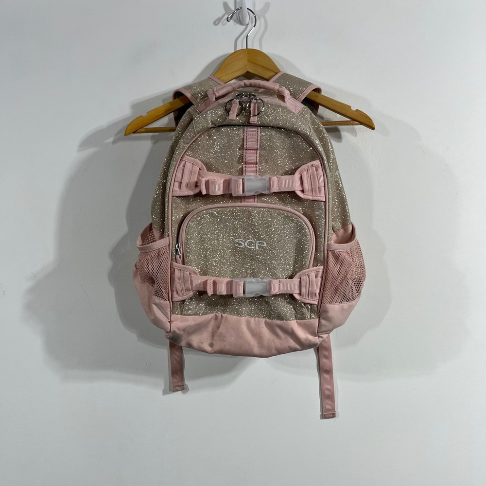 Pottery Barn Kids Mackenzie Pink Glitter Backpack Monogrammed  Preppy Large